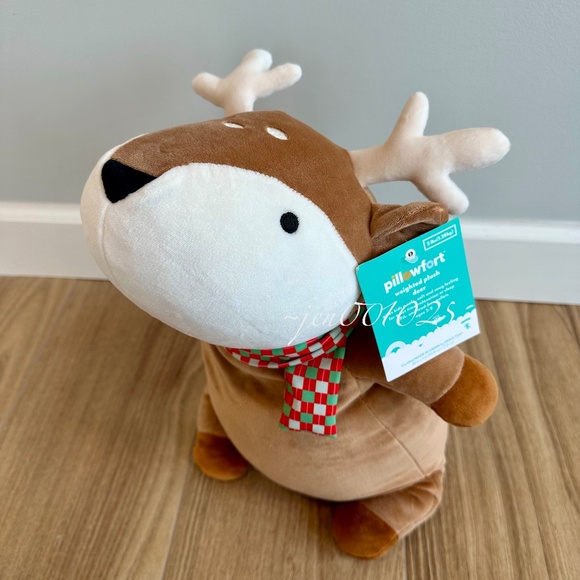 Holiday Brown Deer Weighted Plush Throw Pillow - Pillowfort - Picture 6 of 11